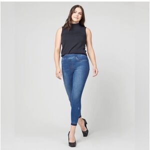 Spanx Distressed Denim Leggings Medium Wash Size 1X.